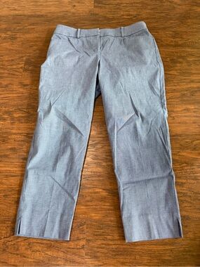 LOFT Women's Blue & White Pants Size 8 Curvy